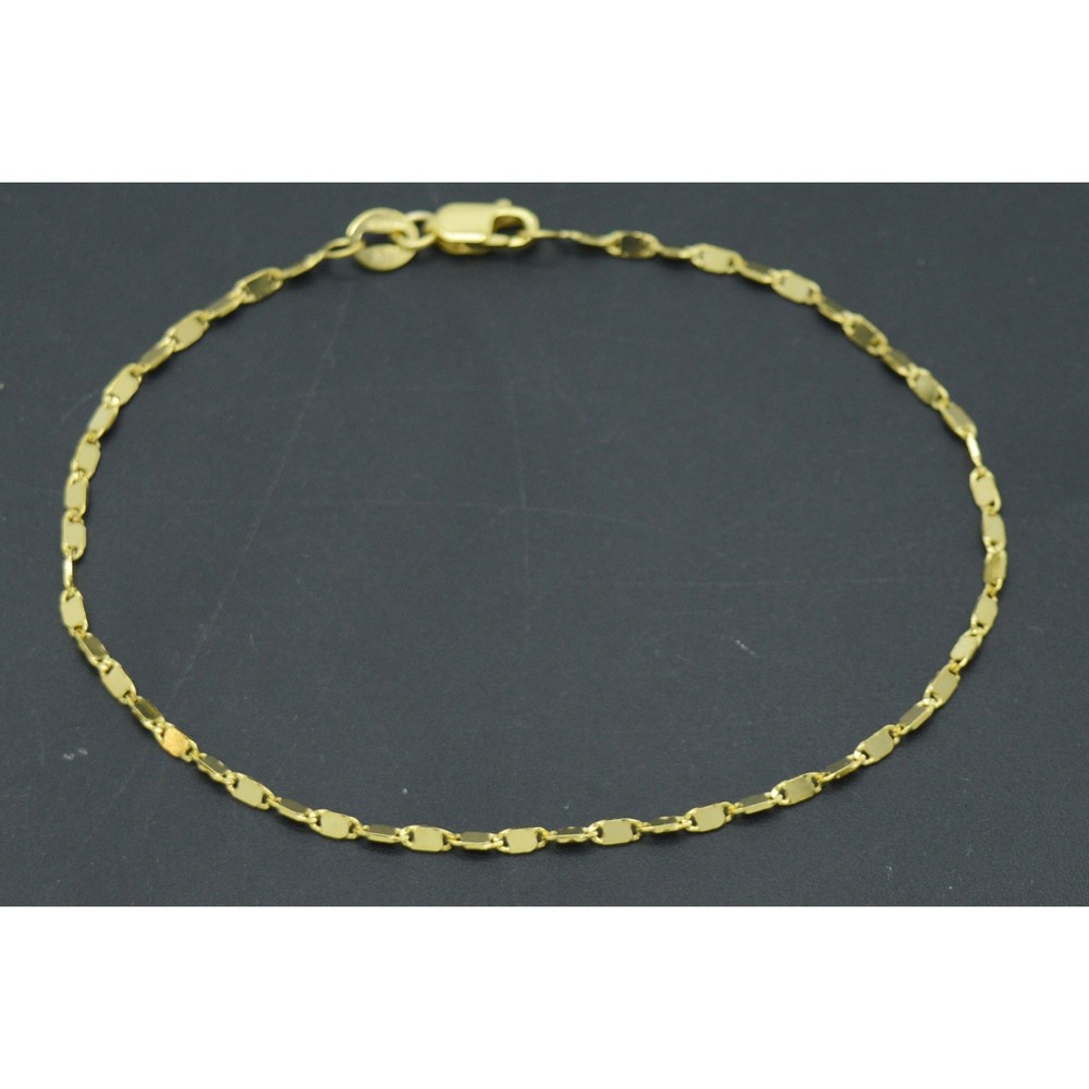 Real Solid 10K Yellow Gold 7" Mariner Anchor Link Chain Bracelet